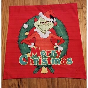 Grinch Merry Christmas Pillow Cover Holiday Decor Throw Pillow Case 4 piece‎